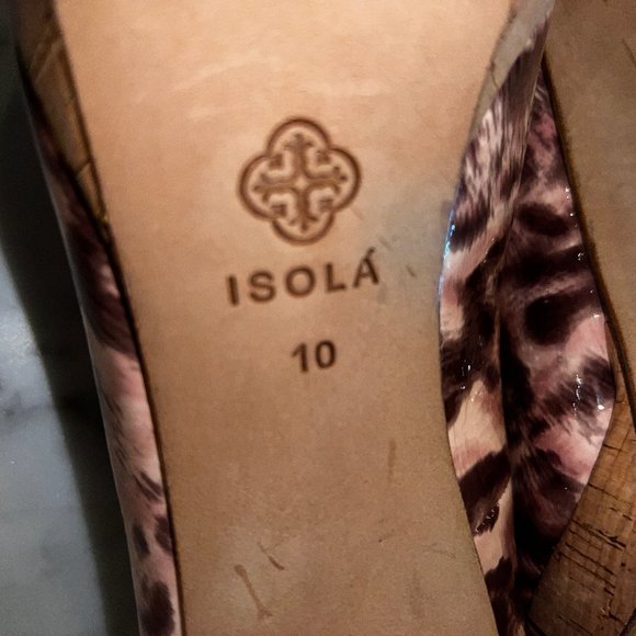 NWOT ISOLA Notte in Pink Champagne Leopard Print Peep Toe Stiletto Heels… - Picture 4 of 9